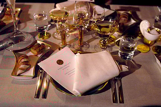 Table laid with the special Nobel tableware set
