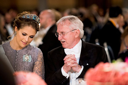 Sweden's Princess Madeleine and Paul Modrich at the table of honour at the Nobel Banquet on 10 December 2015.